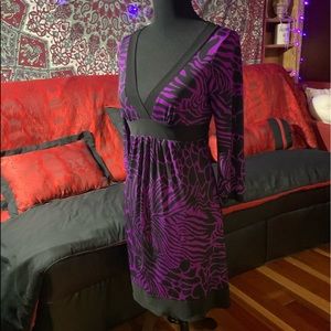 Purple/Black Animal Multi Print Dress by Ruby Rox